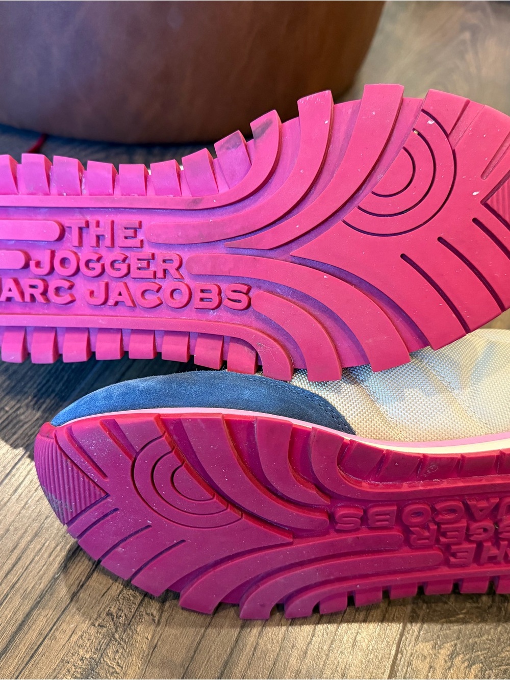 Marc Jacobs Blue, Pink and Cream Suede Mesh Sneakers - Picture 4 of 5
